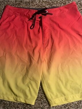 Hurley Men's Red to Yellow Gradient Board Shorts
